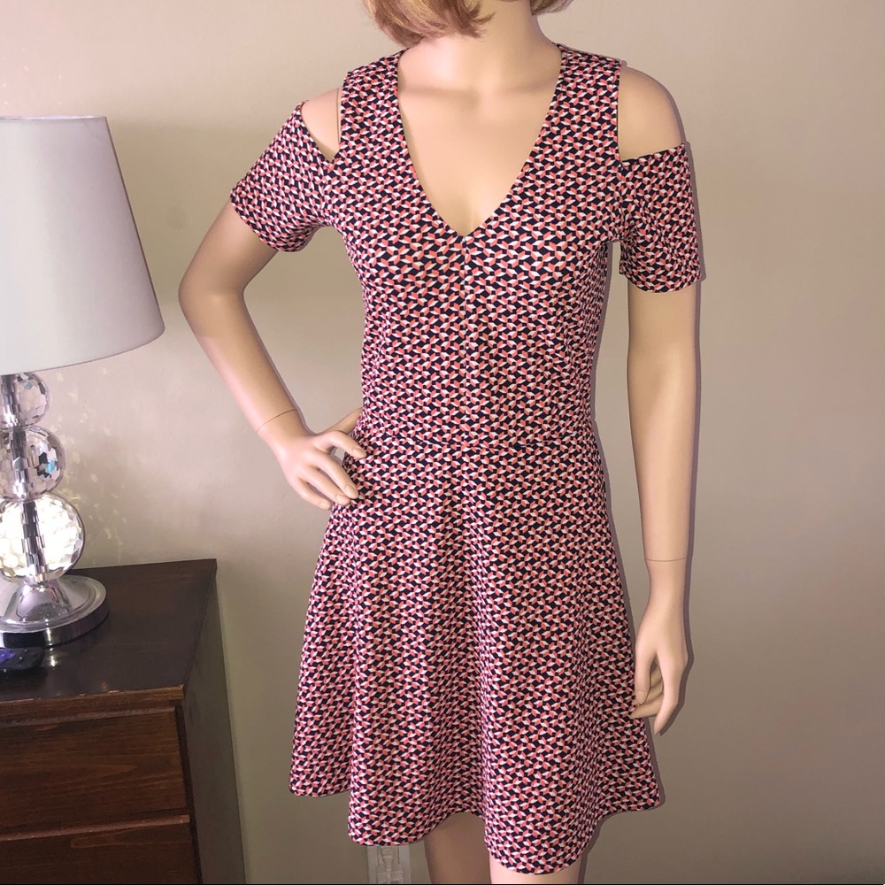AQUA Cold Shoulder Skater Dress - Picture 1 of 4